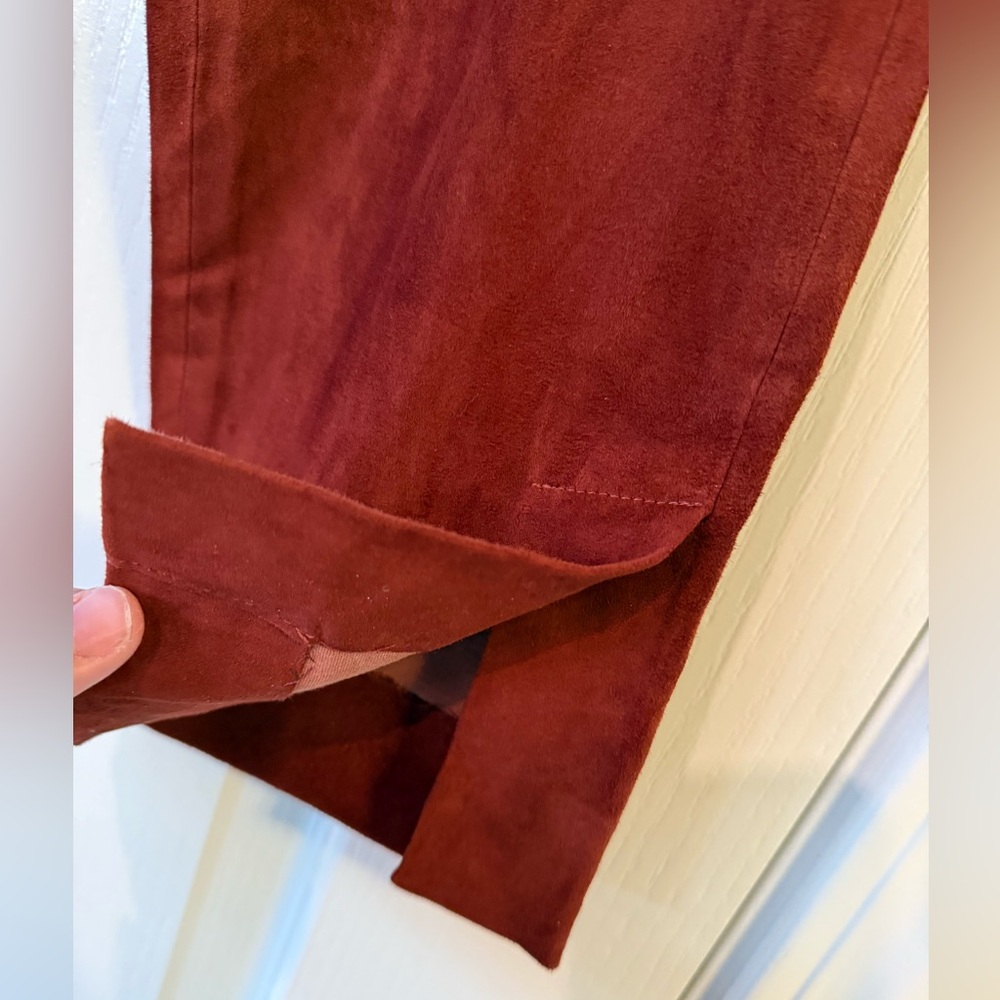 Vince Stretch Suede Split Hem Crop Jasper - Picture 7 of 15